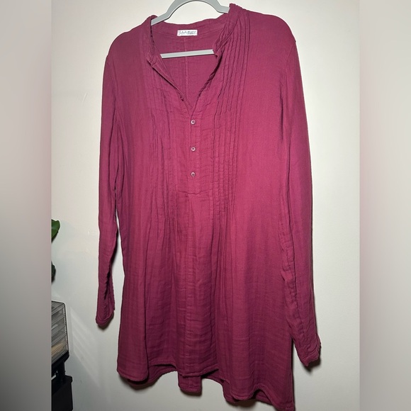 Free People X CP Shades Wine Yoko Tunic Top Women's Long Sleeve Size M - Picture 9 of 15